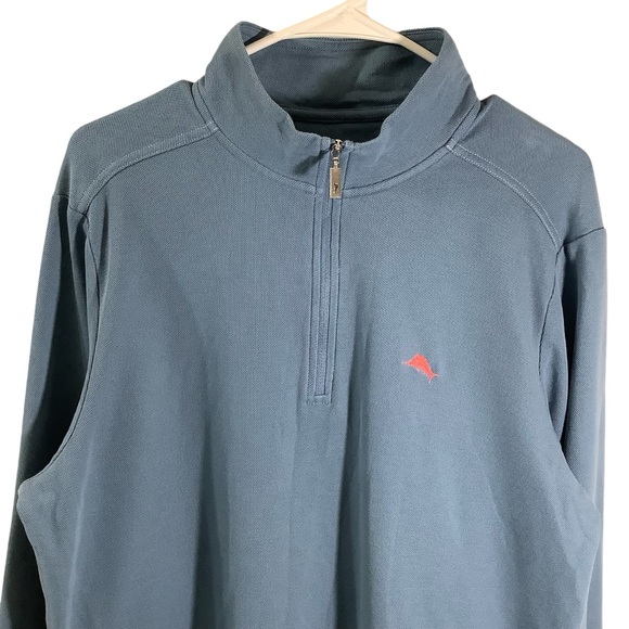 Tommy Bahama Half  Zip Islandzone Supima Sweater - Picture 2 of 11